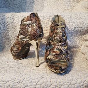 Snake skin stilettos